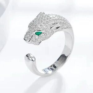 Panthere Silver Crystal Ring